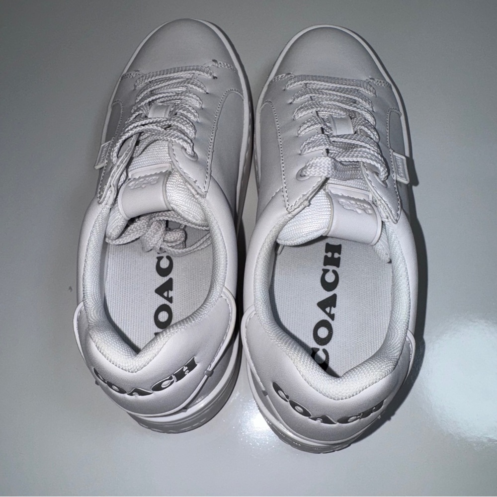 Coach Lowline‎ Leather Sneakers White Women’s Size 5B - Picture 8 of 16
